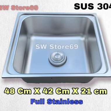 Bak Cuci Piring 1 Lubang Kitchen Sink Stainless 4842 Sus 304