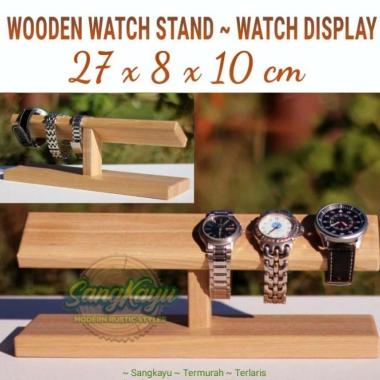 Display jam tangan kayu 30cm Wooden Watch Display watch stand KAYU MAHONI