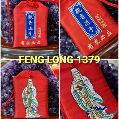 Kantong Hu Jimat Talisman Premium Bordir Halus Guan Yin