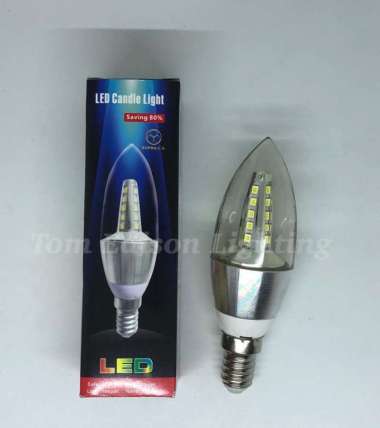 E09. Lampu Hias Bohlam Led Candle Light Fitting E14 5Watt 5 Watt Putih