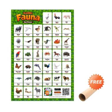 Marbel Nama Hewan Poster [2 Bahasa]