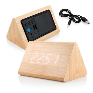 Jam Weker Alarm Kayu Digital Voice Control - JAM KAYU DIGITAL / JAM WEKER KAYU DIGITAL LED Triangle 