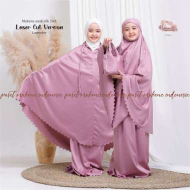 PUSAT MUKENA INDONESIA - MUKENA LASER CUT ANAK VERONA LAVENDER