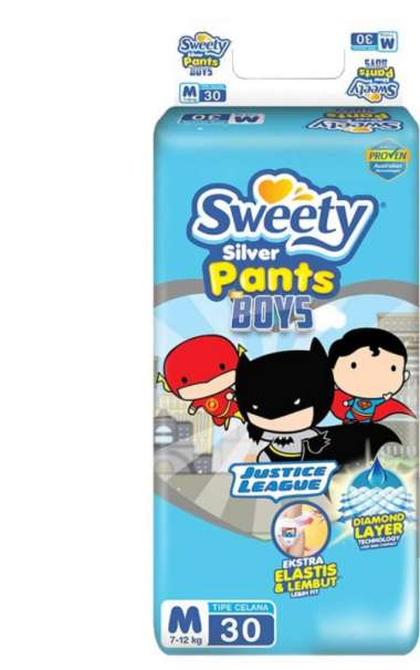 Promo Harga Sweety Silver Pants Boys M30 30 pcs - Blibli