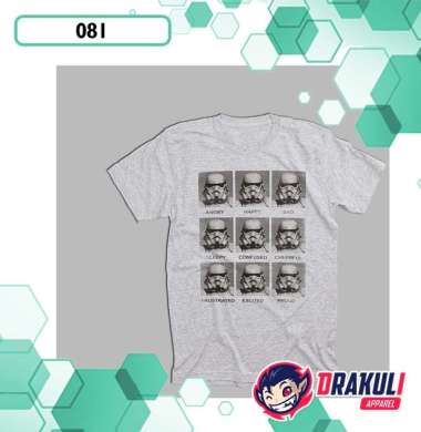 T Shirt 081 Trooper's Expression Putih Misty M