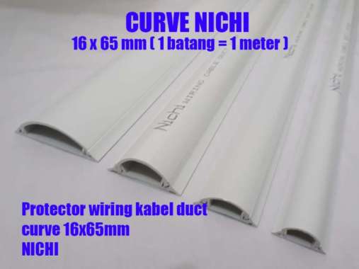 Kabel duct lantai floor cable duct 16x65 nichi protector oval curve putih