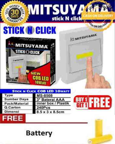 Lampu Tempel Emergency Dinding 10W STICK N CLICK MS-8508 Mitsuyama LED