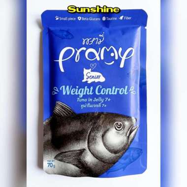 Pramy Pouch 70gr Wet Cat Food - Makanan Basah Saset Kucing Senior7+ Tuna
