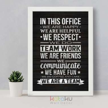 Hiasan Dinding Poster Office Rules Dekorasi Kantor Wall Decor Poster A3 Frame Putih