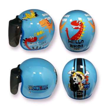 Helm Bogo Anak ANT MINI JUNIOR BLUE One Piece Biru