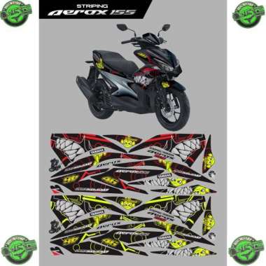 DECAL DEKAL STIKER STRIPING LIST BODY MOTOR AEROX 155/CUSTOM SHACK