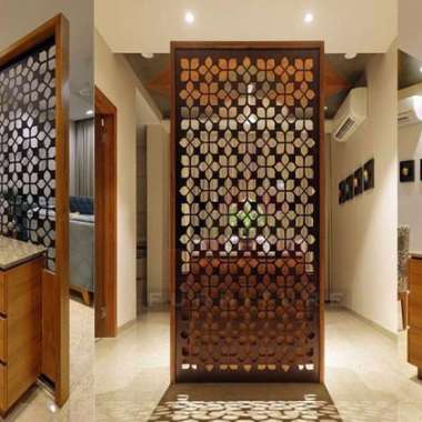 Penyekat Ruangan Minimalis - Buffet Minimalis - Partisi Kayu Jati