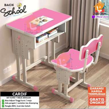 Set Meja Belajar Anak Sekolah SD SMP SMA + Kursi CARDIF