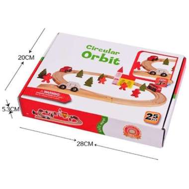Mainan Edukasi Circular Orbit Train Set mainan lintasan mobil kayu