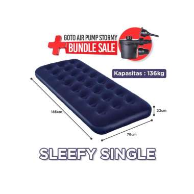 Goto Sleefy Matras Tidur Kasur Angin Pompa Tiup Double Air Bed 80 dan Pompa