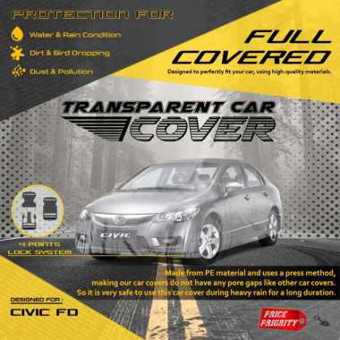 Body Cover Sarung Mobil Plastik CIVIC FD Tebal Anti Air WATERPROOF