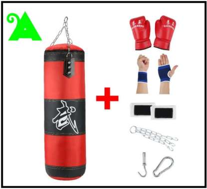 Paket Sarung Samsak Tinju MMA Muay Thai Boxing Punching Sandbag 8 in 1