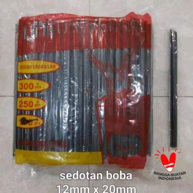 Sedotan/Straw Bubble / Boba HITAM pjg 20cm | uk. besar 6mm & 12mm|| sedotan bubble hitam steril -Sed
