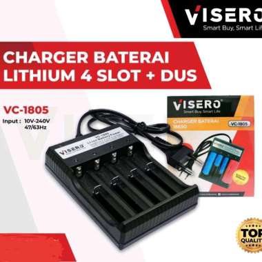 CHARGER BATERAI 18650 VISERO VC-1805 4 slot alat cas batre 3.7 volt