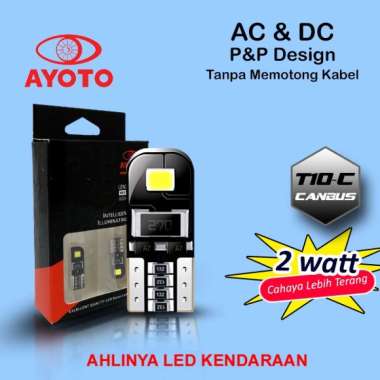 Lampu AYOTO LED T10 SENJA SEIN PLAT MOTOR MOBIL CANBUS 2W SUPER BRIGHT
