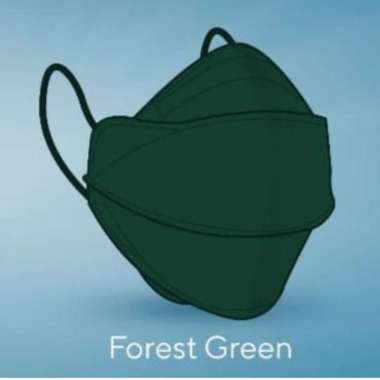Masker Five Care Earloop 4Ply / Masker Medis 4D Forest Green