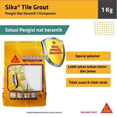 Sika Tile Grout Pengisi Nat Keramik Marmer Granit Mosaik 1Kg Cream