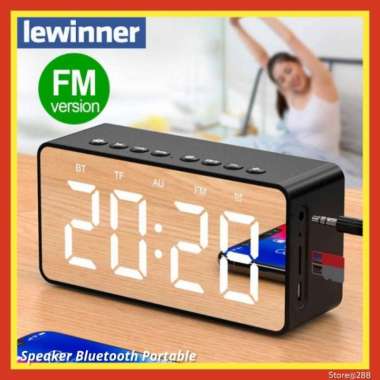 Speaker Speker Bluetooth Portable Jam Digital Alarm Fm Radio AUX USB Hitam