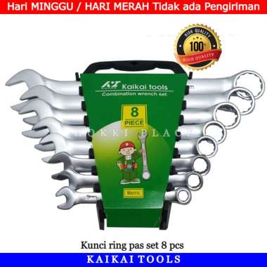 Kunci Set ring pas KAIKAI TOOLS 8 pcs Kunci ring pas double KAGON - Pas Double Kunci RING PAS