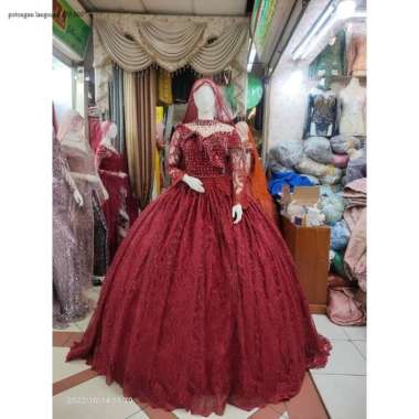Baju pakaian gaun pengantin busana pernikahan wanita gown dress wedding dress busa muslim perempuan 