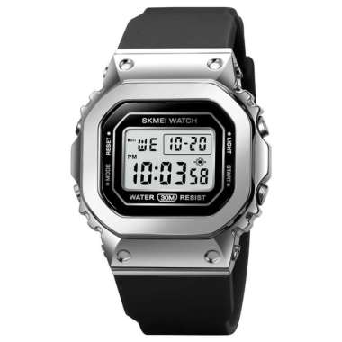 SKMEI 1796 Jam Tangan Digital Pria Rubber Sport Tahan Air SILVER