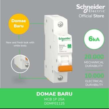 MCB 25A Schneider Hijau DOMAE / MCB Sneider 25 Ampere 1 Phase 100% ORI