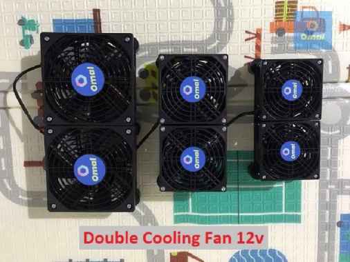 Double Fan Cooling Wifi Router Tv Box Kipas Pendingin 2 Kipas 12v DC Plus Adaptor - 16x8cm