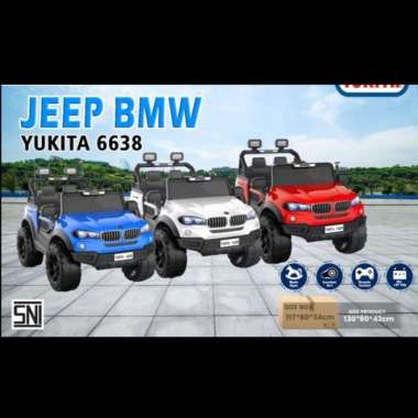 Mainan Anak Mobil Aki Jeep BMW - YUKITA 6638-Mobilan Aki Maenan Anak