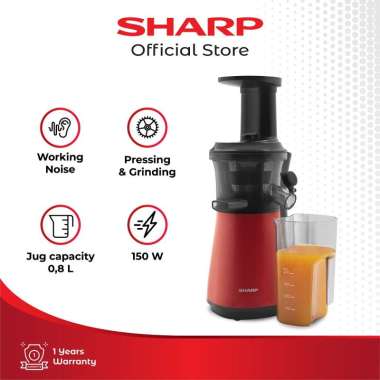SHARP EJ-C20Y-RD Slow Juicer Healsio Easy Cleaning 800ml