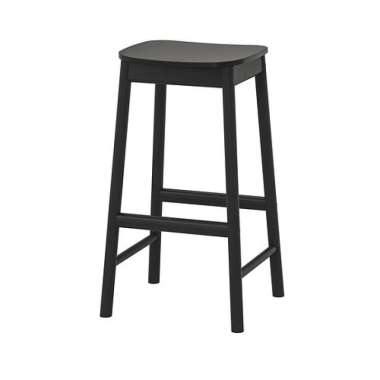 Kursi Bar/Bangku Bar Standing dengan Undakan Kaki Tinggi 75cm_Hitam