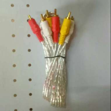 Kabel RCA 3-3 Audio Video Transparan AV 3 pin Jek Cable DVD ke TV Speaker Aktif Kualitas BAGUS