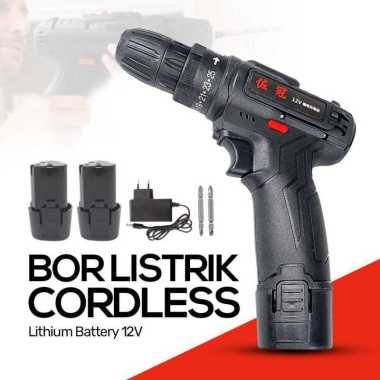 Zuoguan Bor Listrik Cordless Lithium Battery Rechargeable 12V - 88F Hitam