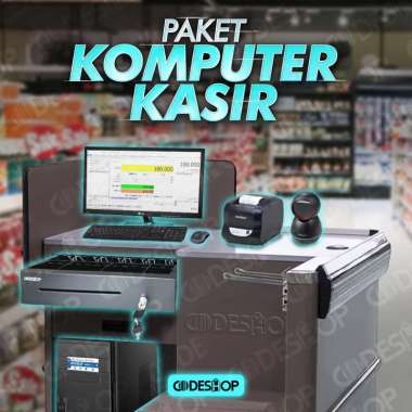 Satu Set Paket Komputer Kasir Codeshop Scanner Printer Cash Drawer