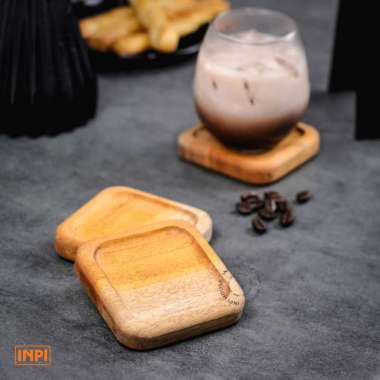 Coaster Kayu Tatakan Gelas Cafe Wooden Coaster - INPI