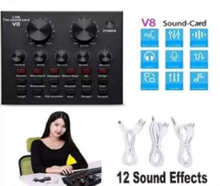 Sound Card V8 Singing Live Soundcard Mixer External Audio Mic