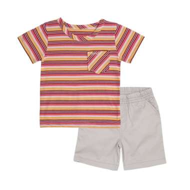 TORIO Short Pant Set Colourful Stripe - Baju Setelan Anak Laki-Laki 5-6 tahun
