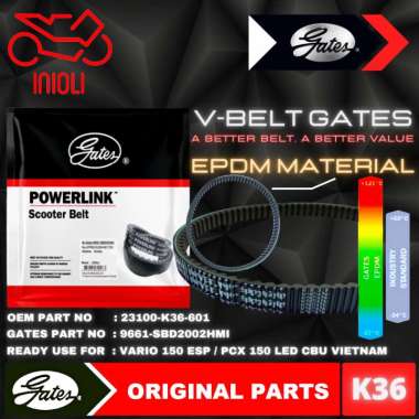 VAN BELT GATES V BELT V-BELT VBELT GATES POWERLINK HONDA VARIO 150 ESP PCX 150 CBU VIETNAM 23100-K36