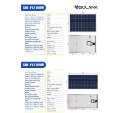 SOLANA 100WP 12V SOLAR PANEL - SOLAR CELL - PANEL SURYA POLY