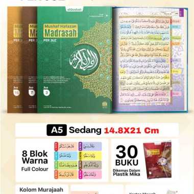 Al-Quran Per Juz A5 Mushaf Alquran Hafazan Madrasah 8 Blok Warna 30 Juz Memudahkan Hafalan