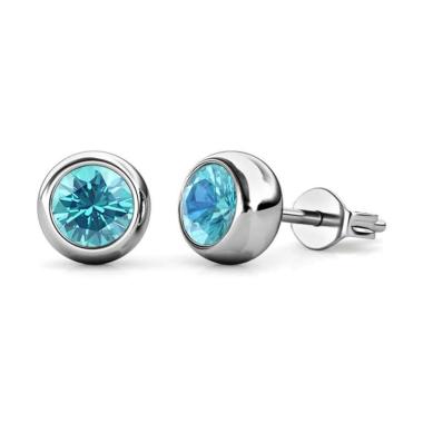 Her Jewellery Birth Stone Moon Blue Topaz Crystal Anting Wanita