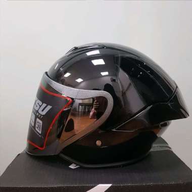 Helm Half Face / JITSU KAIROS SOLID / Helm SNI Black Glossy XL