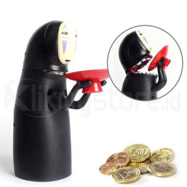 Kaonashi No Face Piggy Bank Coin Box Celengan Boneka Jepang Telan Koin