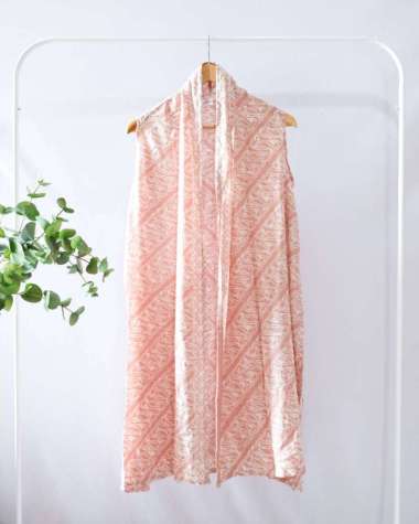 ATASAN BATIK WANITA OUTER LENGAN BUNTUNG OUTER TANPA LENGAN MODERN CARDIGAN BATIK KONDANGAN BATIK KA
