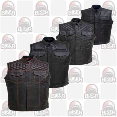 Rompi Motor Kulit Skulriderz Skulriders Skull riderz Leather Vest raptor biker