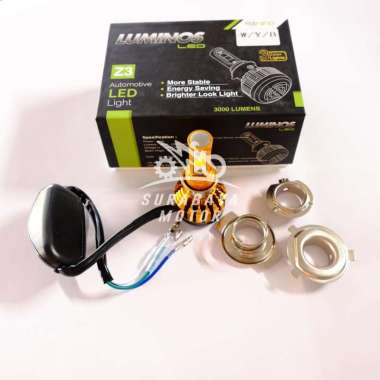 Luminos Z3 LED Bohlam Lampu Motor Universal [3 Warna/ 3 Sisi] WHITE